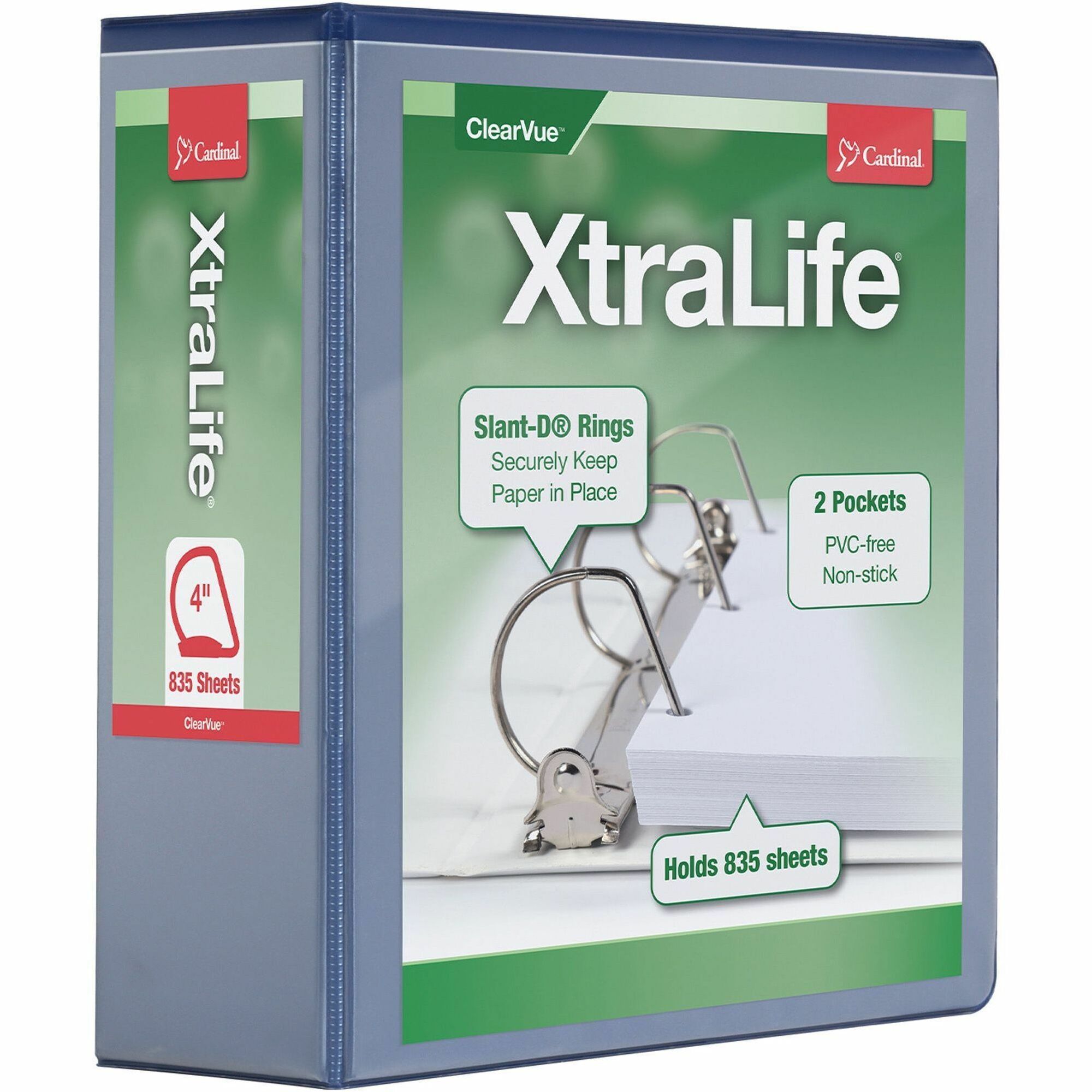 Cardinal&reg; Xtralife ClearVue Locking Slant-D Binder