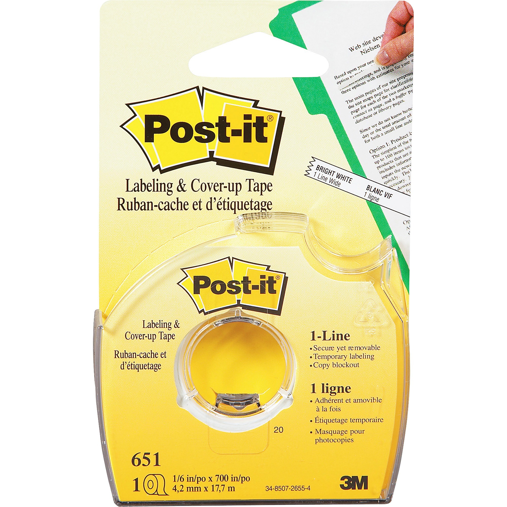 Post-it® Labeling/Cover-up Tape --MMM651