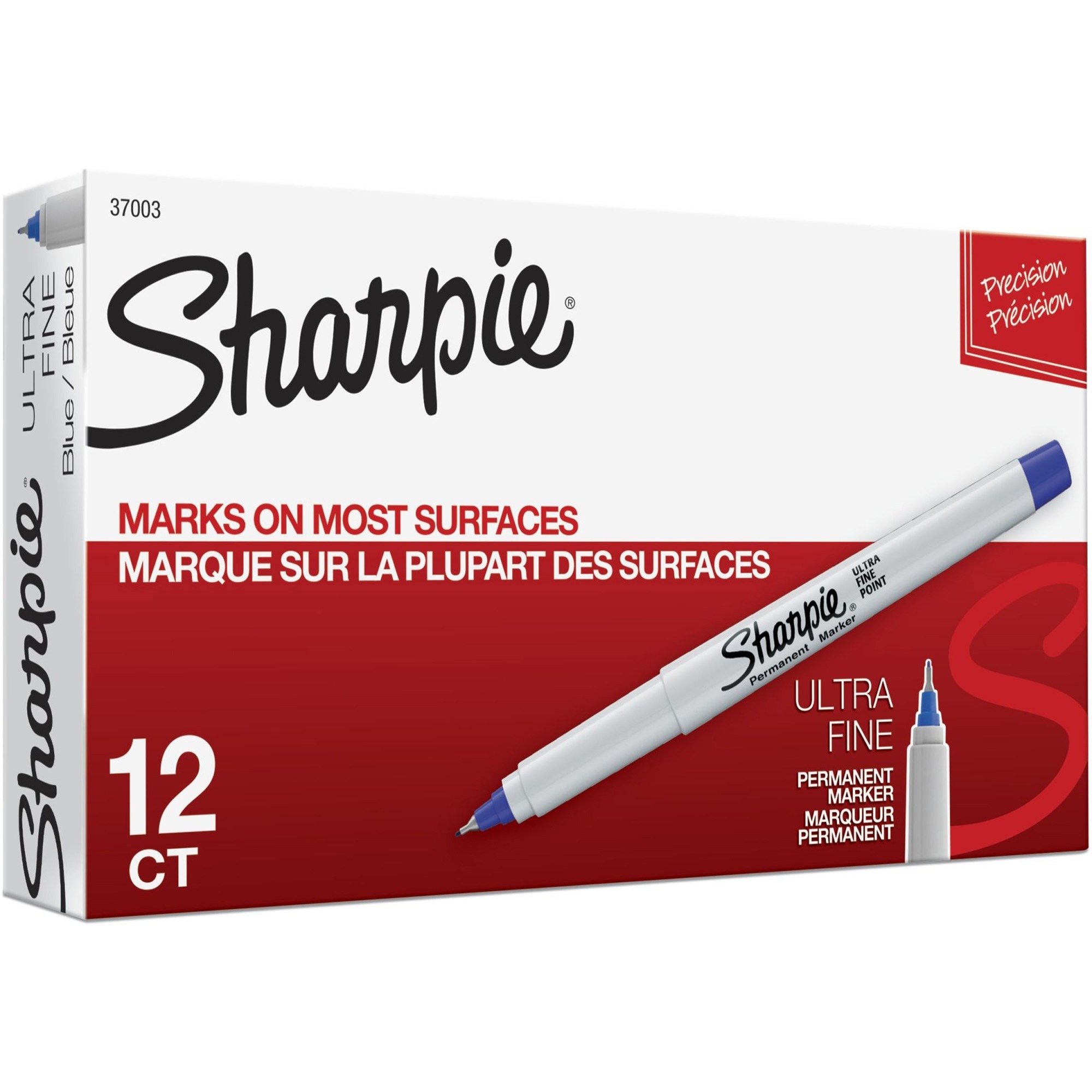 Sharpie 37003 Ultra-Fine Permanent Marker Marks on Paper and Plastic Blue