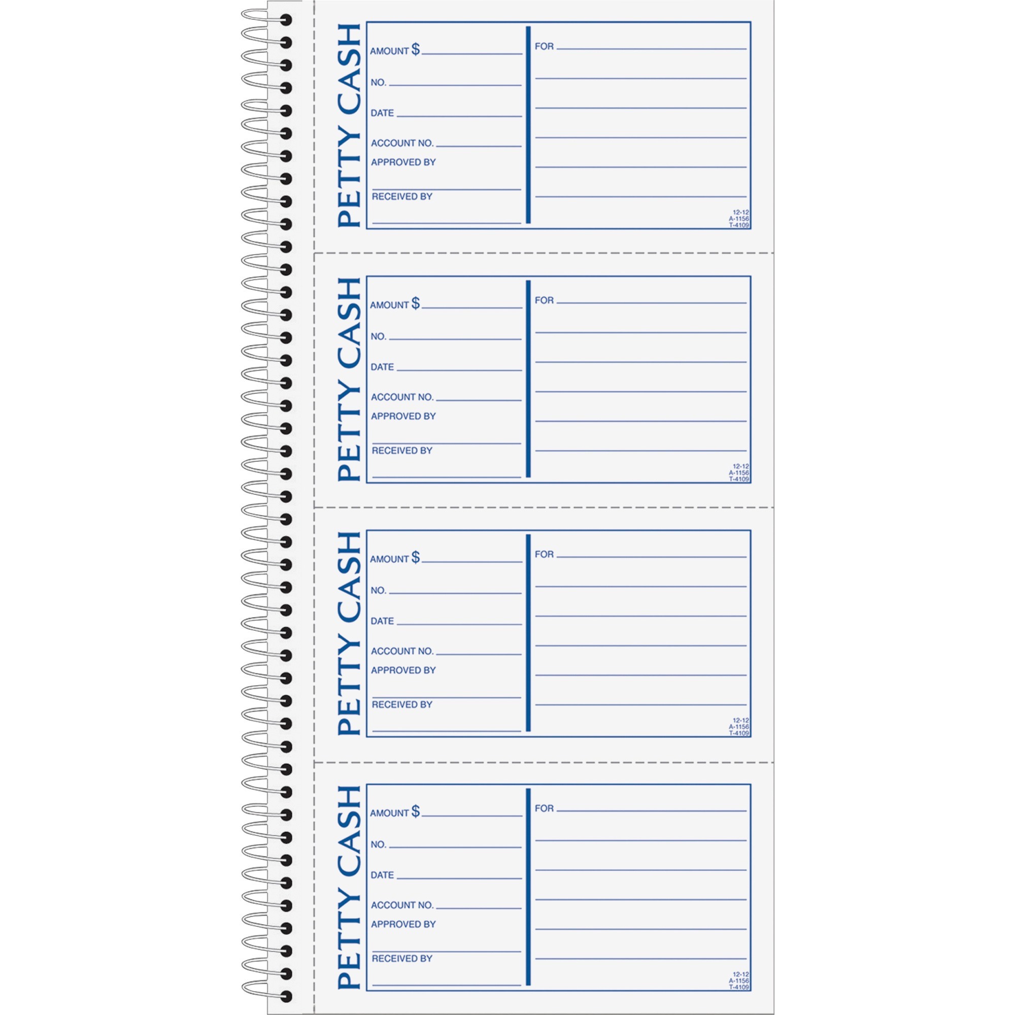 Parks West Business Products (2015) Inc. :: Office Supplies :: Envelopes &  Forms :: Forms & Certificates :: Receipt Books :: TOPS Duplicate Petty Cash  Book - Wire Bound - 2 PartCarbonless