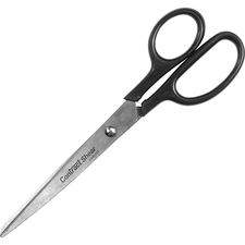 Westcott All Purpose 8" Contact S Straight Scissors - 3.50" Cutting Length - 8" Overall Length - Straight-left/right - Blunted Tip - Black, Silver - 1 Each