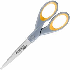 Westcott High Performance Titanium Bonded Scissors - 3" (76.20 mm) Cutting Length - 7" (177.80 mm) Overall Length - Straight-left/right - Titanium - Straight Tip - Gray/Yellow - 1 Each