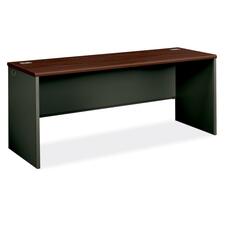 HON 38000 Series Desk Shell - 72" x 24"29.5" - Radius Edge - Material: Steel - Finish: Charcoal, Laminate, Mahogany - Grommet - For Office