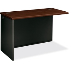 HON 38000 Series Left Return - 48" x 24"29.5" - Radius Edge - Material: Steel - Finish: Charcoal, Laminate, Mahogany - Grommet - For Office