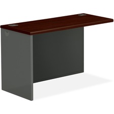 HON 38000 Series Left Return - 60" x 24"29.5" - Radius Edge - Material: Steel - Finish: Charcoal, Laminate, Mahogany - Grommet - For Office