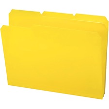 Smead 1/3 Tab Cut Letter Top Tab File Folder - 8 1/2" x 11" - 3/4" Expansion - Top Tab Location - Assorted Tab Position - Polypropylene - Yellow - 24 / Box