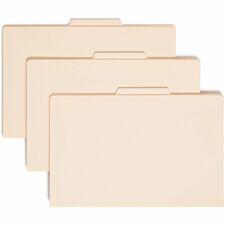 Smead 2/5 Tab Cut Legal Recycled Classification Folder - 8 1/2" x 14" - 2" Expansion - 2 x 2B Fastener(s) - 2" Fastener Capacity for Folder - Top Tab Location - Right of Center Tab Position - 2 Divider(s) - Manila - Manila - 10% Recycled - 10 / Box
