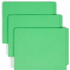 Smead Shelf-Master Straight Tab Cut Letter Recycled Fastener Folder - 8 1/2" x 11" - 3/4" Expansion - 2 x 2B Fastener(s) - 2" Fastener Capacity for Folder - End Tab Location - Green - 10% Recycled - 50 / Box