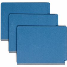 Smead 1/3 Tab Cut Letter Recycled Classification Folder - 8 1/2" x 11" - 2" Expansion - 2 x 2S Fastener(s) - 2" Fastener Capacity for Folder - 2 Divider(s) - Pressboard - Dark Blue - 100% Recycled - 10 / Box