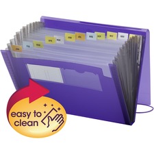 Smead Ultracolor Letter Expanding File - 8 1/2" x 11" - 7/8" Expansion - 12 Pocket(s) - 12 Divider(s) - Polypropylene - Purple - 1 Each