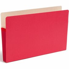 Smead Pocket Straight Tab Cut Legal Recycled File Pocket - Legal - 8 1/2" x 14" Sheet Size - 3 1/2" Expansion - Top Tab Location - Tear Resistant Material - Red - Recycled - 1 Each
