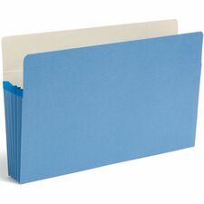 Smead Colored File Pockets - Legal - 8 1/2" x 14" Sheet Size - 5 1/4" Expansion - Top Tab Location - 9 pt. Folder Thickness - Blue - Recycled - 1 Each