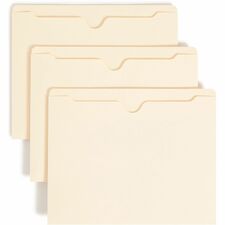 Smead Straight Tab Cut Letter Recycled File Jacket - 8 1/2" x 11" - Manila - 10% Recycled - 100 / Box