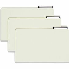 Smead 2/5 Tab Cut Legal Recycled Top Tab File Folder - 8 1/2" x 14" - 1" Expansion - 1 x 2K Fastener(s) - 2" Fastener Capacity for Folder - Top Tab Location - Right Tab Position - 8 Divider(s) - Metal, Pressboard - Gray, Green - 100% Recycled - 10 / Box