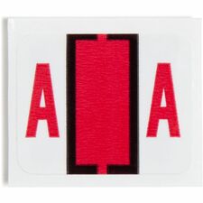 Smead BCCR Bar-Style Color-Coded Labels - "Alphabet" - 1 1/4" Width x 1" Length - Red - 500 / Roll - 500 / Roll