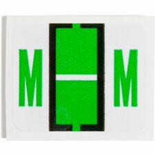 Smead BCCR Bar-Style Color-Coded Labels - "M" - 1 1/4" Width x 1" Length - Light Green - 500 / Roll