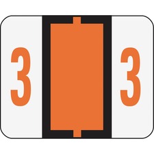 Smead BCCRN Bar-Style Color-Coded Labels - "Number" - 1 1/4" Width x 1" Length - Dark Orange - 500 / Roll