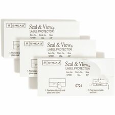 Smead Seal and View Label Protectors - 1.68" Length x 3.50" Width - Rectangle - Self-adhesive - Clear - Polylaminate - 100/Pack