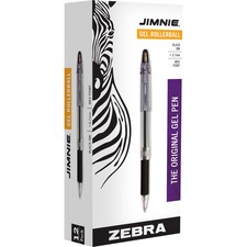 Zebra Pen Jimnie Soft Rubber Grip Gel Rollerball Pens - Medium Pen Point - 0.7 mm Pen Point Size - Black Water Based Ink - Translucent Barrel - 1 Each