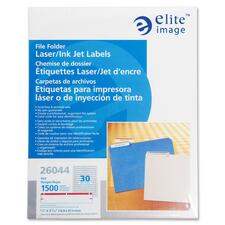 Elite Image Permanent Laser/Inkjet Filing Label - 21/32" Width x 3 7/16" Length - Permanent Adhesive - Rectangle - Inkjet, Laser - Red - Paper - 30 / Sheet - 1500 / Pack - Jam-free