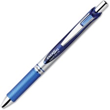 Pentel EnerGel RTX Liquid Gel Pen - Medium Pen Point - 0.7 mm Pen Point Size - Refillable - Retractable - Blue Gel-based Ink - Silver Barrel - Metal Tip - 1 Each