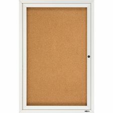 Quartet Enclosed Bulletin Board for Indoor Use - 36" Height x 24" Width - Brown Natural Cork Surface - Hinged, Self-healing, Shatter Proof, Lock, Durable - Silver Aluminum Frame - 1 Each