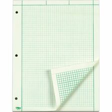 TOPS Green Tint Engineering Computation Pad - Letter - 100 Sheets - Stapled/Glued - Back Ruling Surface - Ruled - 15 lb Basis Weight - 8 1/2" x 11" - Green Paper - Punched - 1 / Pad