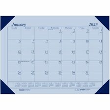 House of Doolittle Ecotones Compact Calendar Desk Pads - Julian Dates - Monthly - 1 Year - January 2024 - December 2024 - 1 Month Single Page Layout - 22" x 17" Sheet Size - 2.88" x 2.13" Block - Desk Pad - Orchid - Paper, Leatherette - 1 Each