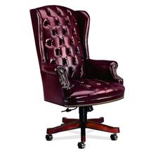 HON Meadowbrook 6501 Executive High Back Chair - Wood Black Frame30\" x 35\" x 51\" - Vinyl Burgundy Seat