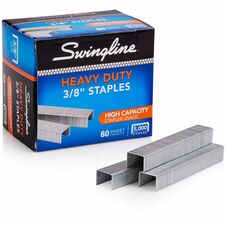 Swingline Staples - 100 Per Strip - Heavy Duty - 3/8" Leg - Holds 60 Sheet(s) - Heavy Duty, Chisel Point5000 / Box