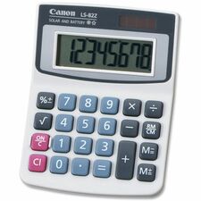 Canon LS82Z Handheld Calculator - Big Display, Large Plastic Keytop - 8 Digits - LCD - Battery/Solar Powered - 0.3" x 3.5" x 4.4" - 1 Each