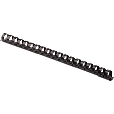 Fellowes Plastic Binding Combs - Black, 1/2" Diameter - 0.5" Height x 10.8" Width x 0.5" Depth - 0.50" Maximum Capacity - 90 x Sheet Capacity - For Letter 8 1/2" x 11" Sheet - 19 x Rings - Round - Black - Plastic - 100 / Pack