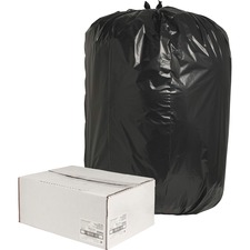 Nature Saver Black Low-density Recycled Can Liners - Extra Large Size - 60 gal Capacity - 38" Width x 58" Length - 1.65 mil (42 Micron) Thickness - Low Density - Black - Plastic - 100/Carton - Cleaning Supplies - Recycled
