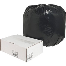 Nature Saver Black Low-density Recycled Can Liners - Large Size - 45 gal Capacity - 40" Width x 46" Length - 1.65 mil (42 Micron) Thickness - Low Density - Black - Plastic - 100/Carton - Cleaning Supplies - Recycled