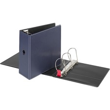 Cardinal Premier Easy Open Locking Slant-D Binders - 5" Binder Capacity - Letter - 8 1/2" x 11" Sheet Size - 925 Sheet Capacity - 3 x D-Ring Fastener(s) - 2 Inside Front & Back Pocket(s) - Polypropylene - Navy - 1.09 kg - Recycled - Locking Mechanism, One Touch Ring, Heavy Duty - 1 Each