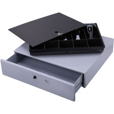 Sparco Removable Tray Cash Drawer - Gray - 3.75" (95.25 mm) Height x 17.75" (450.85 mm) Width x 15.75" (400.05 mm) Depth