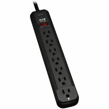 Eaton Tripp Lite Series Protect It! 7-Outlet Surge Protector, 12 ft. Cord, 1080 Joules, Diagnostic LED, Black Housing - 7 x NEMA 5-15R - 1800 VA - 1080 J - 120 V AC Input - 120 V AC Output