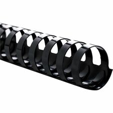 Sparco Plastic Binding Spines - 1" (25.40 mm) Diameter - 200 x Sheet Capacity - Black - Plastic - 100 / Box