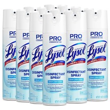 Professional Lysol Linen Disinfectant Spray - Aerosol - 19 fl oz (0.6 quart) - Crisp Linen Scent - 12 / Carton - Clear