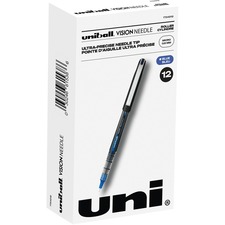 uni-ball Vision Needle Rollerball Pens - Micro Pen Point - 0.5 mm Pen Point Size - Blue - 1 Each
