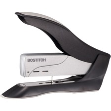 Bostitch Spring-Powered Antimicrobial Heavy Duty Stapler - 100 Sheets Capacity - 210 Staple Capacity - Full Strip - 1/2" Staple Size - 1 Each - Black, Gray