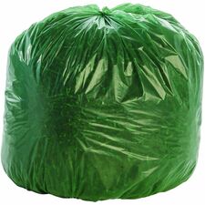 Stout Controlled Life-Cycle Plastic Trash Bags - 33 gal Capacity - 33" Width x 40" Length - 1.10 mil (28 Micron) Thickness - Green - 40/Carton - Office Waste