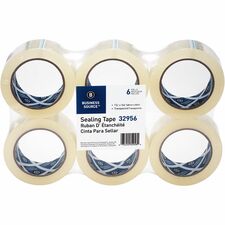 Business Source Heavy-duty Packaging Tape - 54.67 yd Length x 1.88" Width - 3" Core - Pressure-sensitive Poly - 3.54 mil - Rubber Backing - Tear Resistant, Split Resistant, Breakage Resistance - For Packing, Sealing - 6 / Pack - Clear