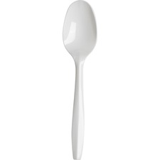 Dixie Medium-weight Disposable Teaspoons by GP Pro - 1000/Carton - Spoon - 1000 x Spoon - White