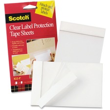 Scotch Label Protection Tape Sheets - 6" Length x 4" Width - Polypropylene Backing - For Repairing, Covering, Protecting - 2 / Pack - Clear