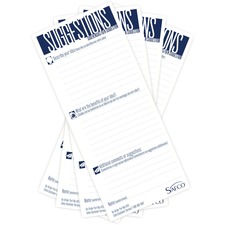 Safco Suggestion Box Card Refills - 3 1/2" (8.9 cm) x 8" (20.3 cm) Sheet Size - White - White Sheet(s) - 25 / Pack