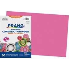 Prang Construction Paper - Multipurpose - 18" Width x 12" Length - 50 / Pack - Hot Pink - Groundwood