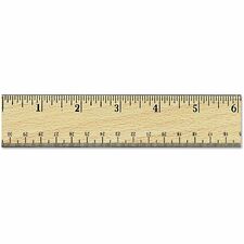 UNIVERSAL 12&quot; FLAT WOOD RULER  W/ DOUBLE METAL EDGE