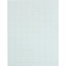 TOPS Cross-Section Pad - 50 Sheets - Glue - Blue Margin - 20 lb Basis Weight - Letter - 8 1/2" x 11" - White Paper - Unpunched - 1 / Pad