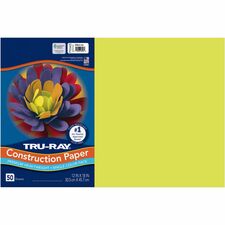 Tru-Ray Construction Paper - 18" Width x 12" Length - 76 lb Basis Weight - 50 / Pack - Brilliant Lime